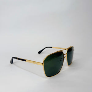 Óculos Aviador Dourado Verde